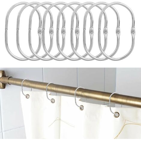 26 - Anneau De Rideau - Anneau De Douche - Acier Inoxydable - Résistant À L&39humidité Pour Salle De Bain Et Hôtel - Argenté - 3,5x0,03x0,03cm (1/5)