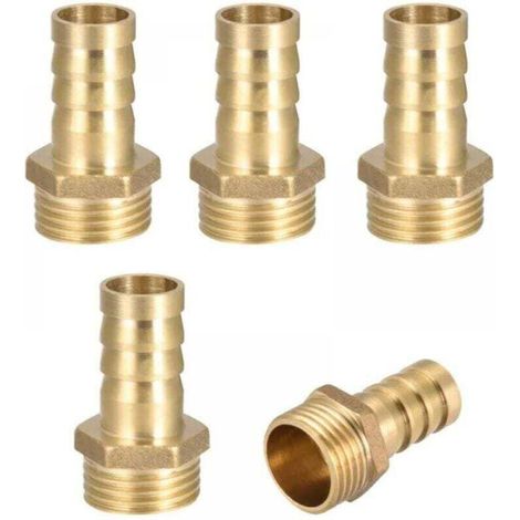 Brass External Threaded End Fitting, 4'' x 14mm Hose Fittings, Suitable for Garden Hose Fittings, Pressure Reducers, Water Pumps, Swimming Pools MUMU (1/4)