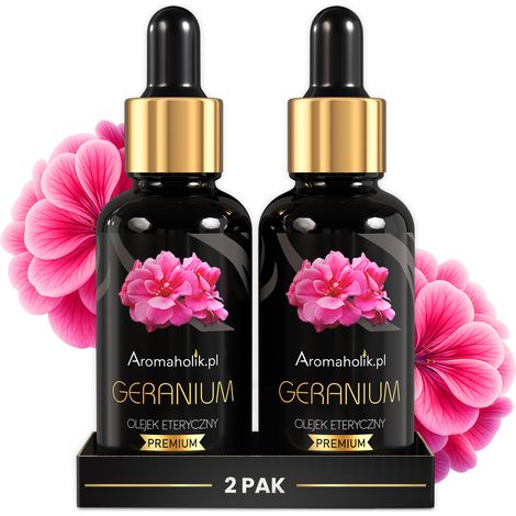 Aceite de geranio 100% natural, aceite esencial para aromaterapia, 2 x 30 ml