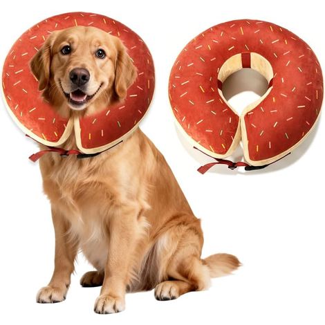 Collar inflable anti-lamido para perros - Marrón - Grande (1/5)