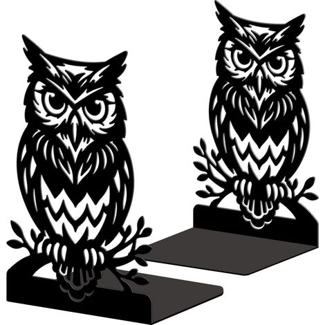Lot de 2 Serre-Livres Métal Hibou Décoratif (1/5)