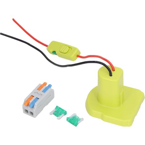 Adaptateur de batterie, Protection contre les surintensités, convertisseur au Lithium à maintien serré avec fusible 30A pour Ryobi One + 18v