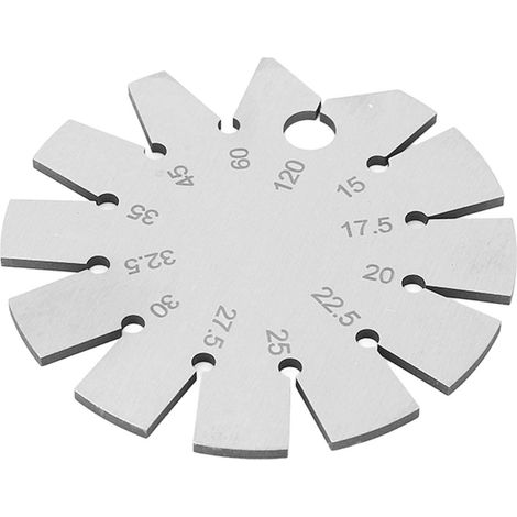 Gabarit d'angle, gabarit de biseau en acier inoxydable, outil de mesure d'angle, plage 15°-120°. (1/5)