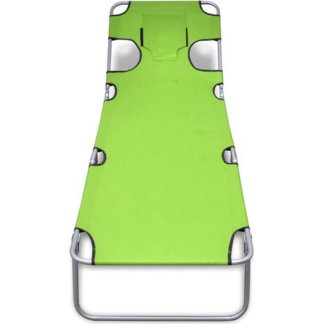 Maison Exclusive - Tumbona plegable de acero y cojín de cabeza ac