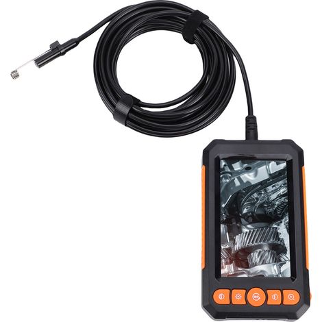 Caméra d'inspection industrielle 1080P HD, écran 4,3 pouces, double objectif 8 mm, 8 LED, rechargeable, étanche IP67, pour contrôle automobile (1/5)