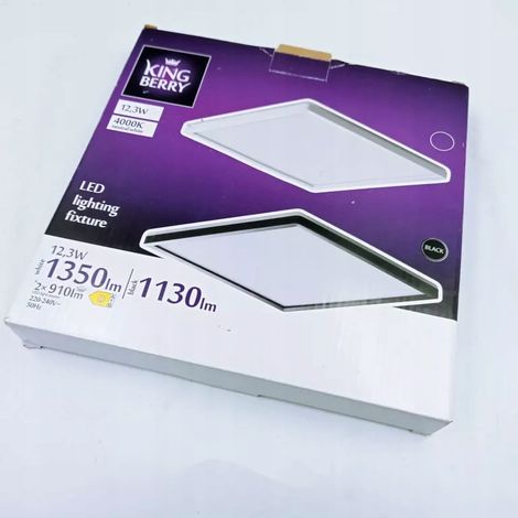 LED-Deckenleuchte L Kingberry 12,3 W Schwarz 1 Stück (1/4)