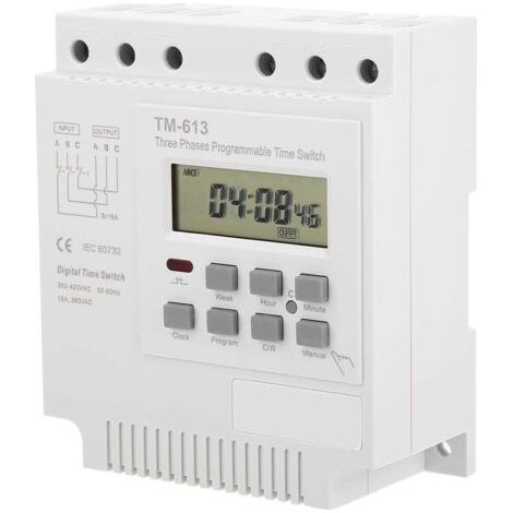 Minuteur programmable 380V – Commutateur pour moteur triphasé 350V-420VAC – Puissance 4 kW – 17 paramètres d’activation/désactivation