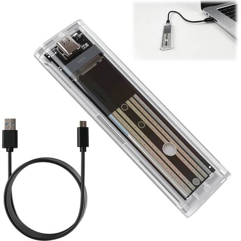 M.2 SATA USB-C SSD Enclosure, External Adapter for M.2 NGFF B-Key and B+M Key Drives 2230 2242 2260 2280, M.2 USB 3.0 5 Gbps SSD Enclosure, Tool-Free Installation, Compact Form Factor (1/5)