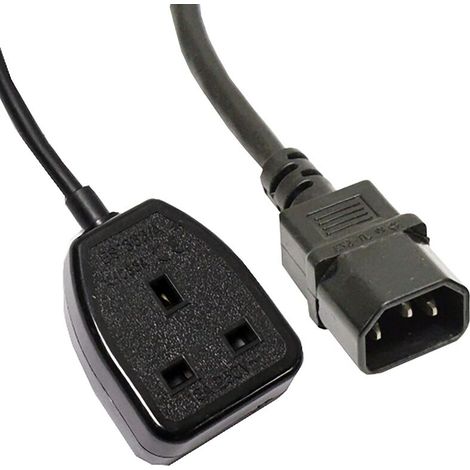 Fil électrique norme britannique BS 1363-2-CEI-60320-C14 0.4m noire (1/4)