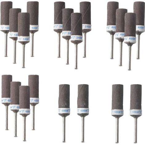 20 Pièces Tambours de Ponçage pour Outil Rotatif Dremel, 180/240/400/600/800/1000 Manchons de Ponçage avec Tige de 3 mm, pour le Ponçage et le Polissage (1/5)