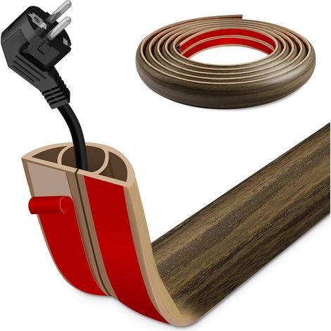 Goulotte Passe Cable Autocollante 1m pour Sol et Mural, Cache Cable et Passe Cable Sol Idéal pour Un Cache Fil TV Mural - Anti-Trébuchement, pour Maison, Bureau, Entrepôt (1/5)
