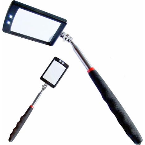 SPECCHIETTO TELESCOPICO SPECCHIO ALLUNGABILE LED LAVORI DI PRECISIONE MECCANICO