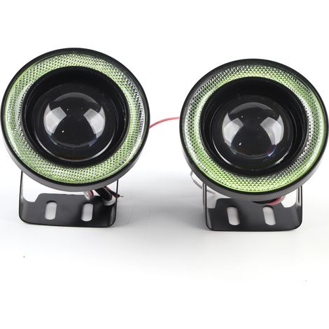 Phare antibrouillard LED étanche 30 W, ouverture verte COB, feu de jour, pièces de modification pour voiture, 89 mm (1/5)