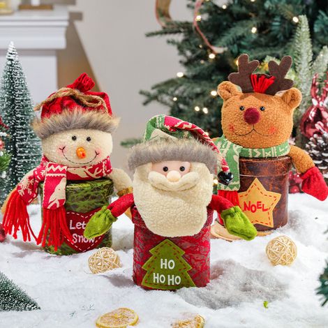 Père Noël Bonhomme de neige Bonbonnière Réveillon de Noël Coffret cadeau pour enfants Décoration de Noël Cadeau (1/4)