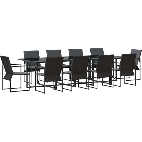 Maison Exclusive - Garten Essgruppe 11 pcs Schwarz Stahl