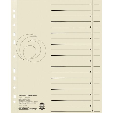herlitz Trennblatt A4 10 Stück Trennblatt