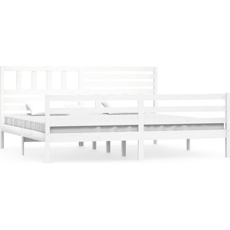 Maison Exclusive - Massivholzbett Weiß 200x200 cm