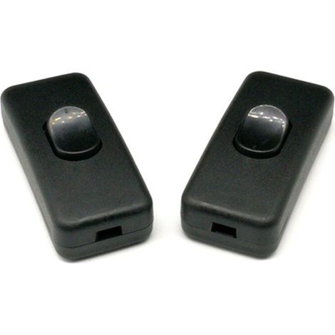 Lntyq Lot de 3 interrupteurs de lampe avec cordon intermédiaire 250 V/2 A de remplacement pour lampadaire et lampe de table Interrupteur de lampe en ligne 2 lignes (noir) (1/3)