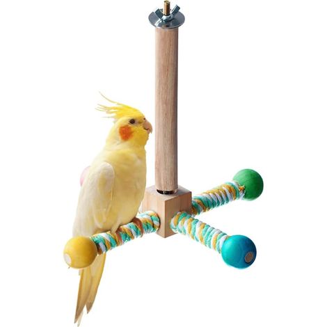 Bird Perch, 360° Rotating Toy, Interactive Wheel for Parrot, Wooden Perch for Parrots, Parrots, Cockatiels, Birds, Parrots, Lovebirds (1/5)