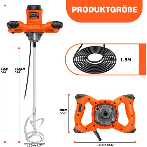 Rührwerk Rührgerät Handrührgerät Mörtelmixer Rührmaschine Betonrührer 6 Stufen