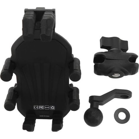 Supporto per telefono da moto con ammortizzatore e blocco di sicurezza, supporto regolabile per specchietto retrovisore per smartphone da 4,9 a 8,1 pollici per scooter e ATV -Crezuo