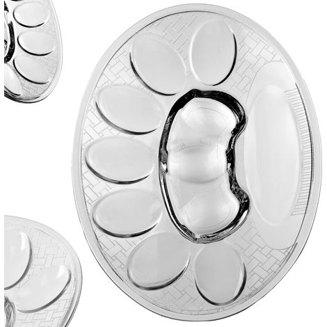 KADAX Piatto Portauova Vassoio in Vetro 10 Uova Porta Pasqua 22 cm