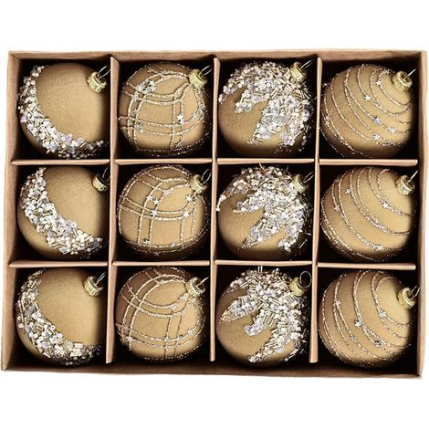 Boules De Noël En Velours Incassable, Pailleté, Réutilisable Pendentifs Boules Décoratives Pour Sapin Décoration De Fêtes Et Mariages, Intérieur Et Extérieur Pour Le Nouvel An, (1/5)