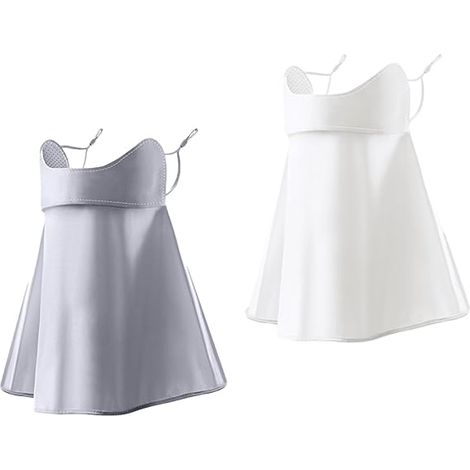 Masque de cou respirant en soie glacée en 2 pièces, bandeau multifonctionnel avec crochets d'oreille, protection UV, idéal pour les sports d'été en extérieur (1/5)