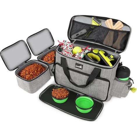 Sac de Voyage Chien, Accessoires Chiens - 2 Bols (1/5)