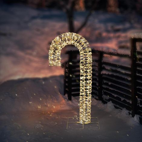 ECD Germany LED-Zuckerstange 75 cm in Gold mit LED-Beleuchtung, Metall Leuchtstab mit 400 warmweißen LEDs, Timer 6 Std, Weihnachtsbeleuchtung IP44 Wasserdicht Innen/Aussen, Candy Cane Weihnachtsdeko (1/5)