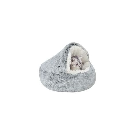 Lit apaisant en peluche moelleuse, calme l’anxiété, pour chats et chiens de petite taille, doux et chaud, 50 cm (1/5)