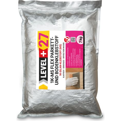 LEVEL+ Parkettkleber Holzboden Silan Bodenkleber 1K-MS Flex L+27 - 7KG (1/5)