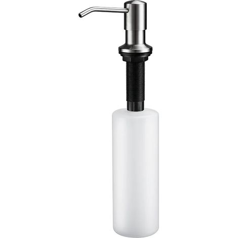 Distributeur de savon liquide 500 ml (nickel brossé) pour évier de cuisine ou comptoir. Fonctionnement manuel. Accessoires de salle de bain. Finition bronze rouge canon de fusil. (1/5)