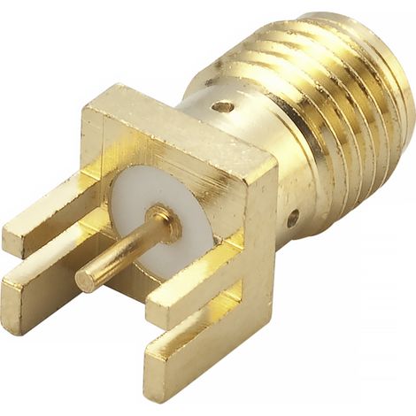 Connecteur coaxial RS PRO Femelle, Mâle Droit, raccordement A souder 50O Montage bord de carte ( Prix pour 1 )