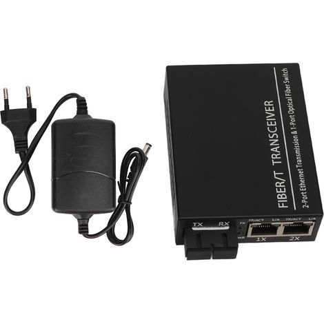 Transmetteur optique Tx1310nm RJ45 double fibre monomode 100‑240V fiche UE (1/5)