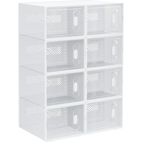Porte-chaussures-DIY-8-compartiments-étagères-emboîtables-rectangulaire-transparent-plastique-25x35x19 cm (1/5)