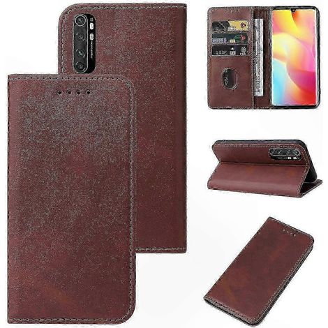 Coque Note 10 Lite en cuir avec fermeture magnétique, étui portefeuille élégant, protection robuste, poches cartes, finition premium, design fin, Noir (1/4)