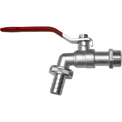 Robinet Zingué 1/4 de tour fileté 3/4 ", GZ 1", pour tuyau d'arrosage 3/4 " (1/2)