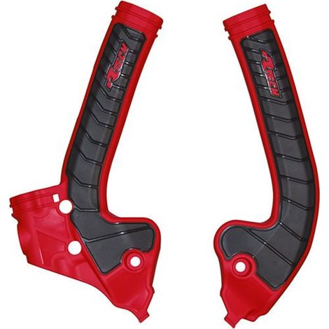 PROTECTORES DE CHASIS RACETECH (RTECH) 2025/12 (JUEGO) BIMATERIAL SUPER GRIP GAS GAS MC 85 '21-'24 COLOR ROJO/NEGRO