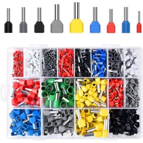 1200 Pièce Embouts de Câblage, Cosses et Kits, Embouts de Câblage pré Isolé,Connecteur Électrique, pour Pince Électricien (1/5)
