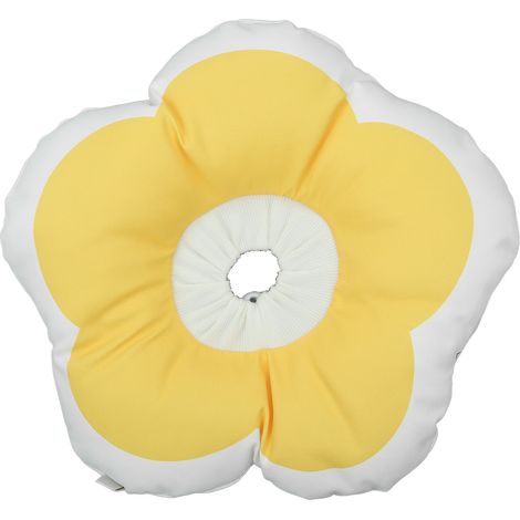 Cône de protection doux pour chat, jaune citron, collier réversible confortable anti-léchage et grattage, décoratif et mignon. (1/5)