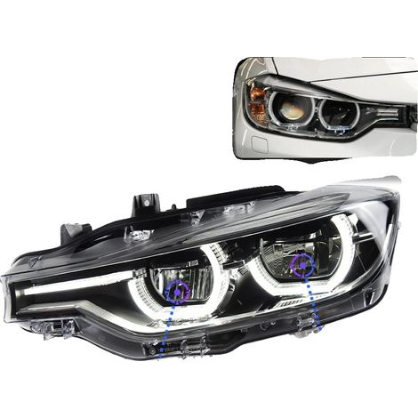 Gruppo ottico anteriore a LED, compatibile con i modelli di berlina di lusso F30 e F31, per fari allo xeno originali. (1/2)