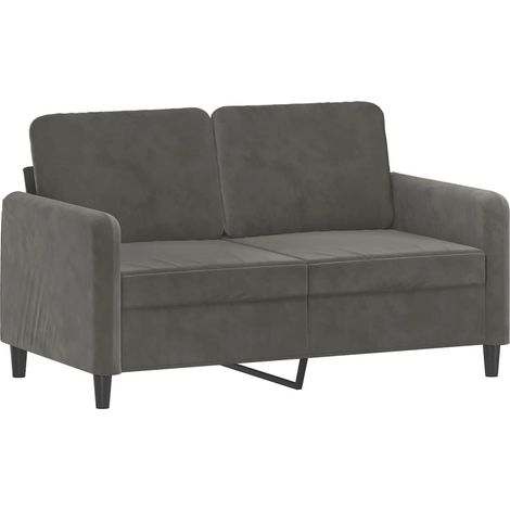 Sofá de 2 plazas de terciopelo gris oscuro 120 cm vidaXL (1/5)