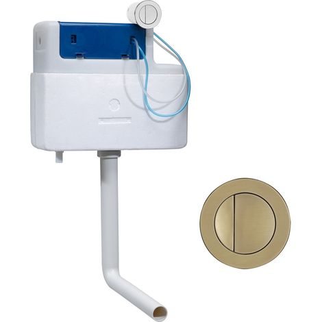 Roper Rhodes Cascade Cistern and Round Brushed Brass Finish Dual Flush Button (1/4)