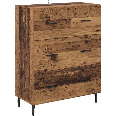 Maison La Vie - Buffet Salon Moderne - Meuble de rangement - Bois Ancien 69,5 x 34 x 90 cm Bois d'ingénierie et fer bu3054 (1/5)