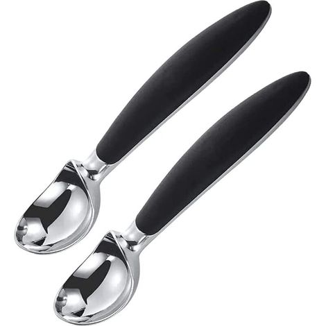 Stainless Steel Ice Cream Scoops (2 Pieces) for Ice Cream & Fruit (1/4)