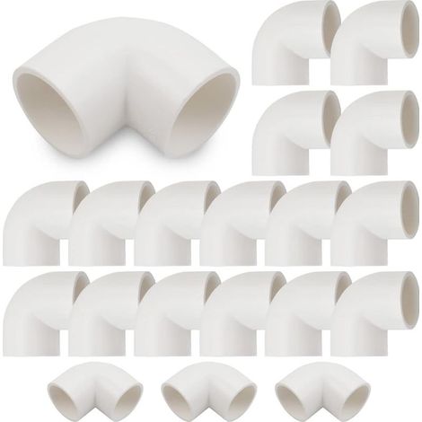 Coudes coulissants en PVC-U à 90 degrés, 10 x 25 mm (3/4 pouce) - Raccords à embrayage pour tuyau d'arrosage (1/5)
