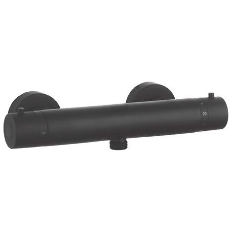 ONDEE ZEN - Robinet mitigeur thermostatique de douche SILKY - L27,5xl40,5cm - noir mat (1/3)