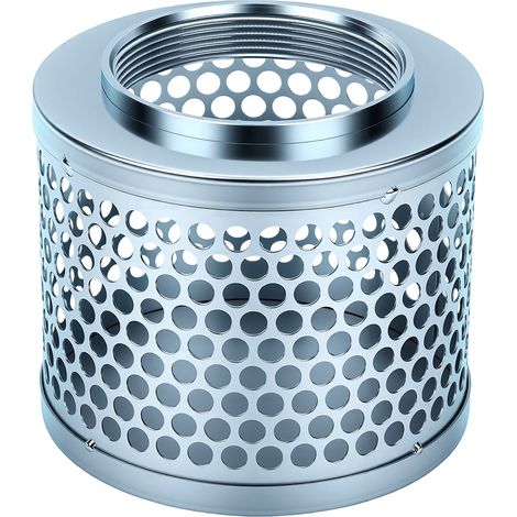 Filtre à crépine d'aspiration à trou rond de 4 pouces, en acier au carbone plaqué, filetage NPT, pour tuyau d'entrée de pompe à eau, pour l'élimination des débris (1/5)