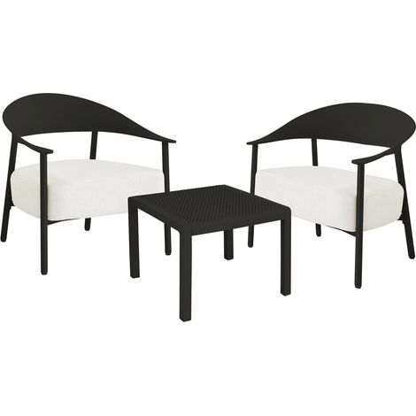 Gartenmöbel aus Metall und Kunststoff "Céora" - 2 Sitzplätze - Schwarz